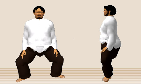 腰割りの基本姿勢１：腰割りのススメ：相撲の基本稽古に学ぶ：Awakening the Body：町の按摩さん.com