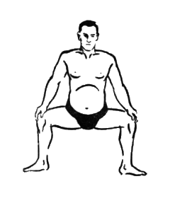 第四運動　伸脚之型１：相撲基本体操（大日本相撲協曾）弐：Awakening the Body：町の按摩さん.com