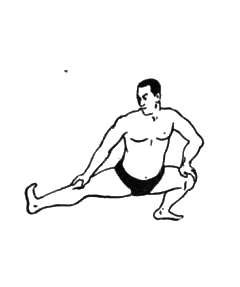 第四運動　伸脚之型２：相撲基本体操（大日本相撲協曾）弐：Awakening the Body：町の按摩さん.com