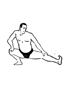 第四運動　伸脚之型３：相撲基本体操（大日本相撲協曾）弐：Awakening the Body：町の按摩さん.com