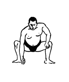 第五運動　仕切り之型２：相撲基本体操（大日本相撲協曾）弐：Awakening the Body：町の按摩さん.com